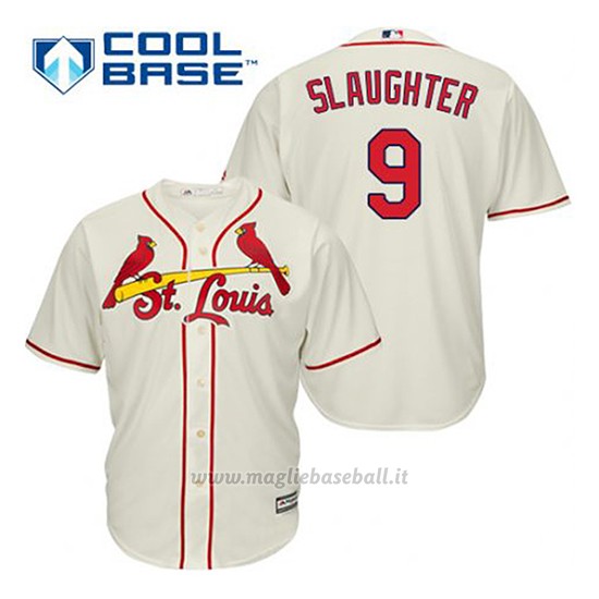 Maglia Baseball Uomo St. Louis Cardinals Enos Slaughter 9 Crema Alterner Cool Base